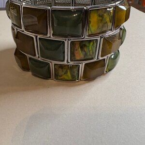 multi-row cuff bracelet featuring a bold and earthy design